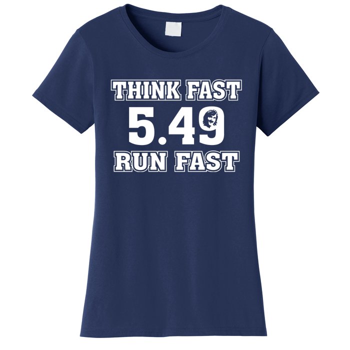 Think Fast Run Fast 5.49 Lover New York Pennsylvania Football Women's T-Shirt