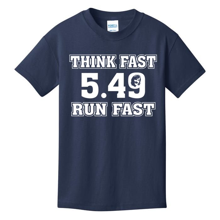 Think Fast Run Fast 5.49 Lover New York Pennsylvania Football Kids T-Shirt