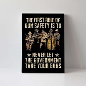 The First Rule Of Gun Safety (On Back) Canvas