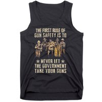 The First Rule Of Gun Safety (On Back) Tank Top