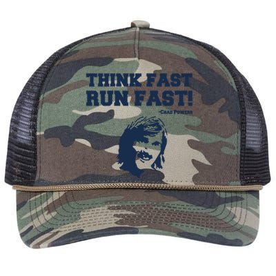 Think Fast Run Fast Chad Powers Retro Rope Trucker Hat Cap