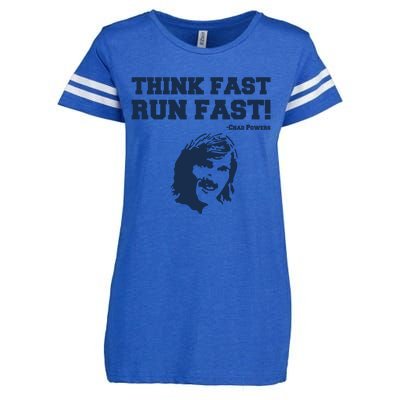 Think Fast Run Fast Chad Powers Enza Ladies Jersey Football T-Shirt