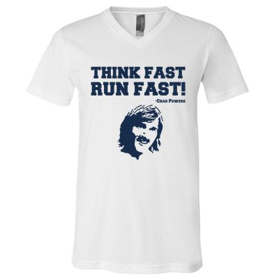 Think Fast Run Fast Chad Powers V-Neck T-Shirt