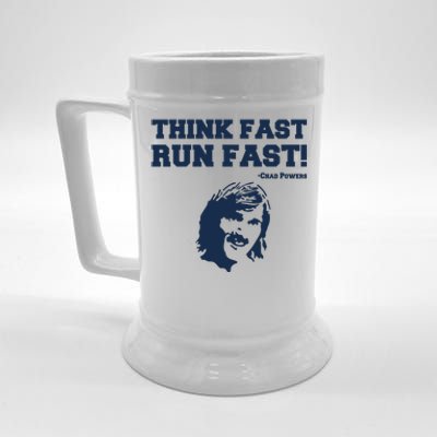 Think Fast Run Fast Chad Powers Beer Stein