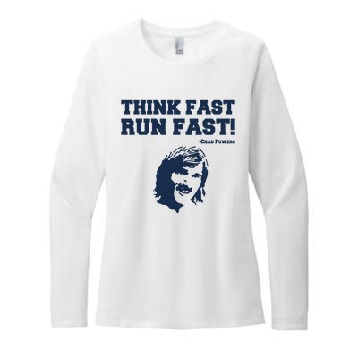 Think Fast Run Fast Chad Powers Womens CVC Long Sleeve Shirt