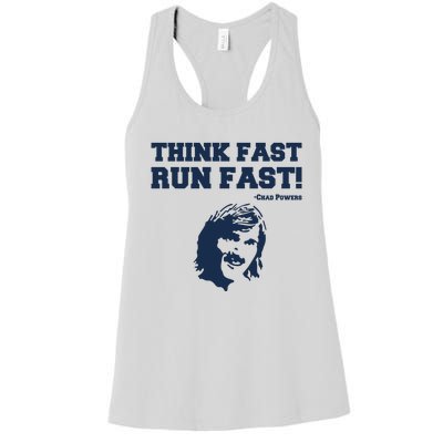 Think Fast Run Fast Chad Powers Women's Racerback Tank