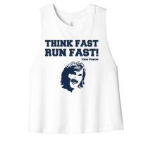 Think Fast Run Fast Chad Powers Women's Racerback Cropped Tank