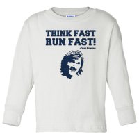 Think Fast Run Fast Chad Powers Toddler Long Sleeve Shirt