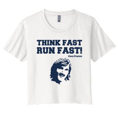 Think Fast Run Fast Chad Powers Women's Crop Top Tee