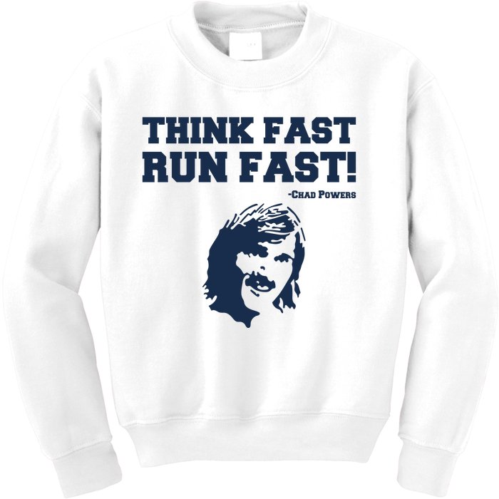 Think Fast Run Fast Chad Powers Kids Sweatshirt