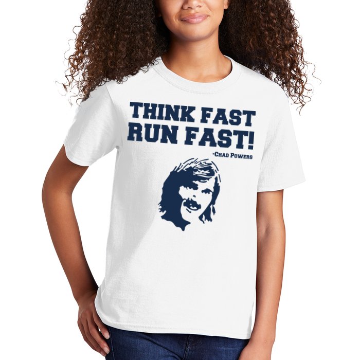 Think Fast Run Fast Chad Powers Kids T-Shirt