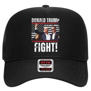 Trump Fight Rally Pennsylvania High Crown Mesh Back Trucker Hat