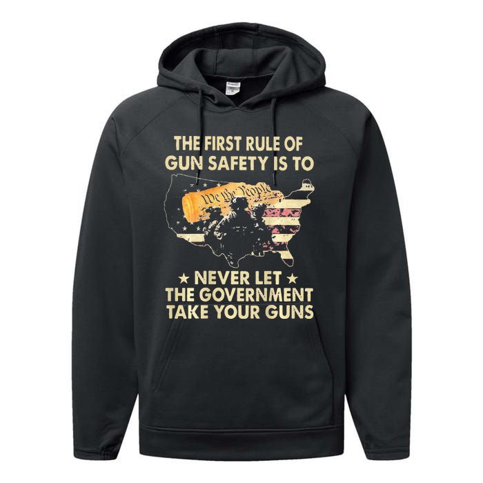 The First Rule Of Gun Safety Is To Never Let Performance Fleece Hoodie