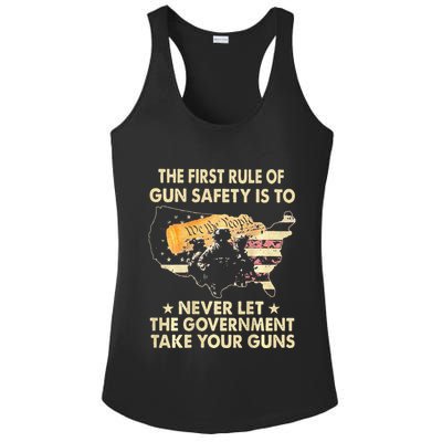 The First Rule Of Gun Safety Is To Never Let Ladies PosiCharge Competitor Racerback Tank