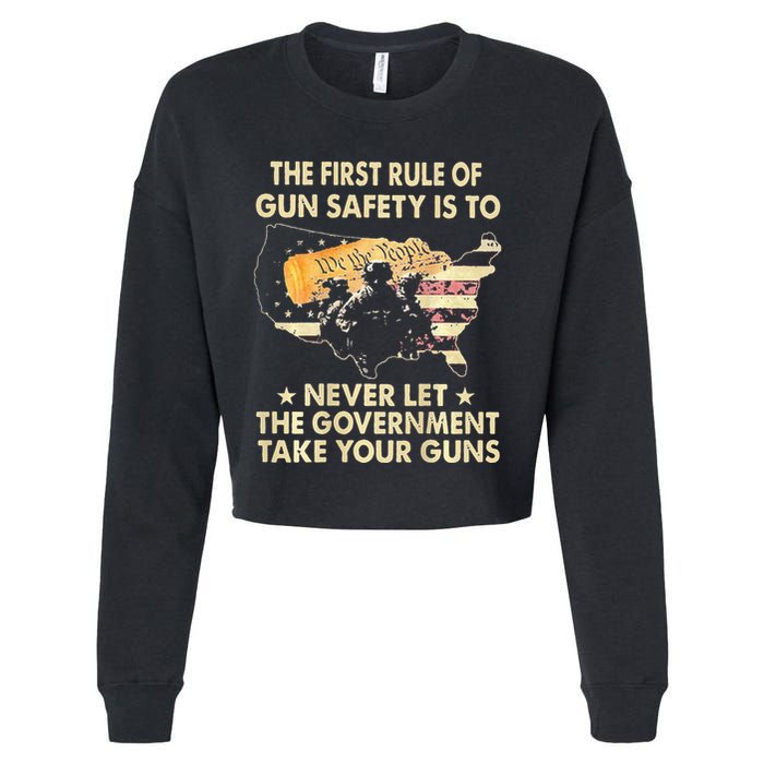 The First Rule Of Gun Safety Is To Never Let Cropped Pullover Crew