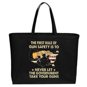 The First Rule Of Gun Safety Is To Never Let Cotton Canvas Jumbo Tote