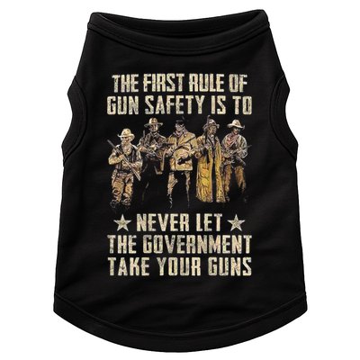 The First Rule Of Gun Safety (On Back) Doggie Tank