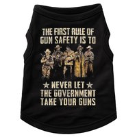 The First Rule Of Gun Safety (On Back) Doggie Tank