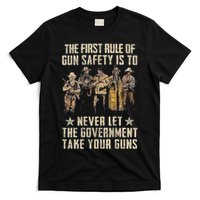 The First Rule Of Gun Safety (On Back) T-Shirt