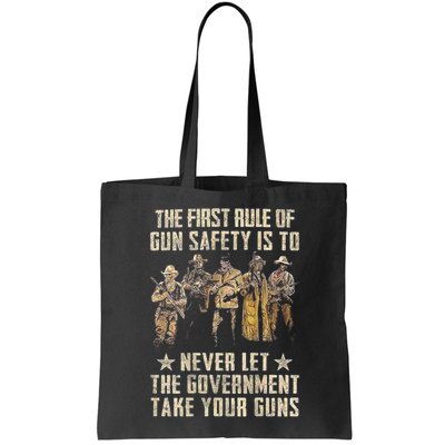 The First Rule Of Gun Safety (On Back) Bag