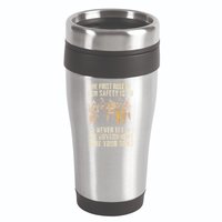 The First Rule Of Gun Safety (On Back) 16oz Travel Tumbler