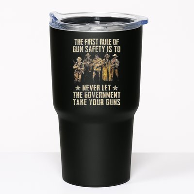 The First Rule Of Gun Safety (On Back) Tumbler