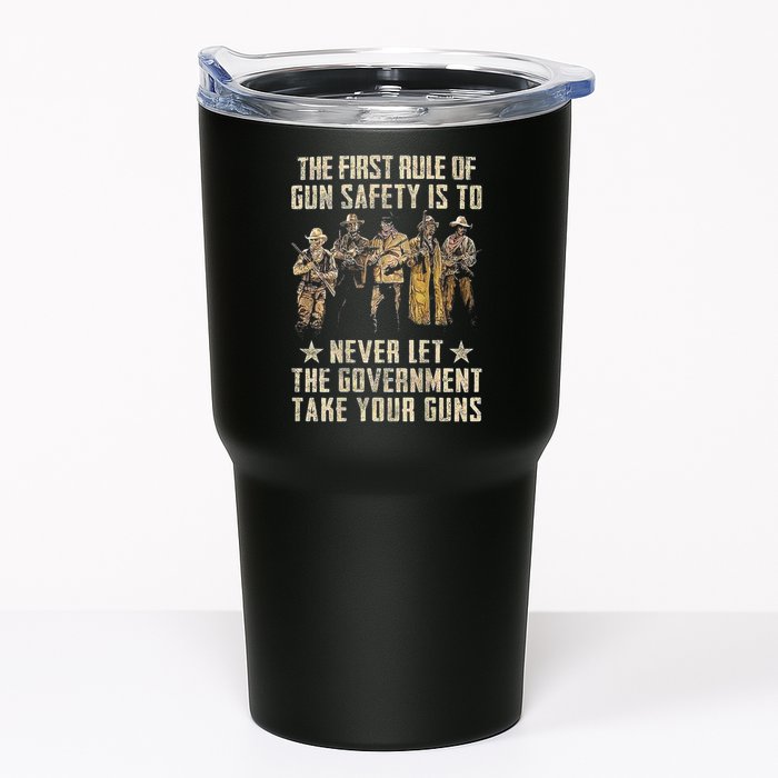 The First Rule Of Gun Safety (On Back) Tumbler