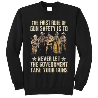 The First Rule Of Gun Safety (On Back) Tall Sweatshirt