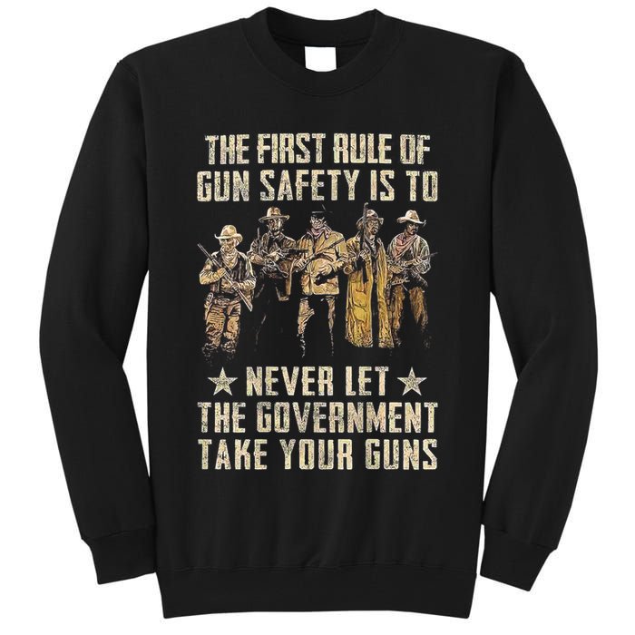 The First Rule Of Gun Safety (On Back) Tall Sweatshirt