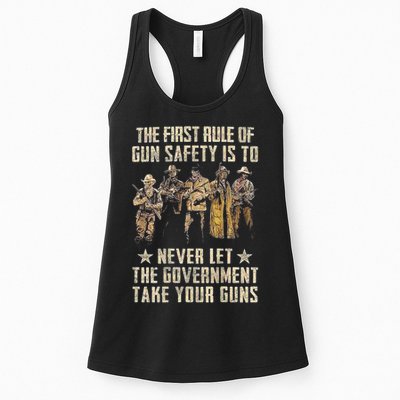 The First Rule Of Gun Safety (On Back) Womens Tank Top