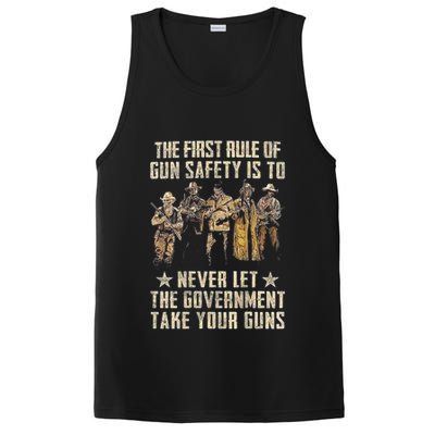 The First Rule Of Gun Safety (On Back) PosiCharge Competitor Tank