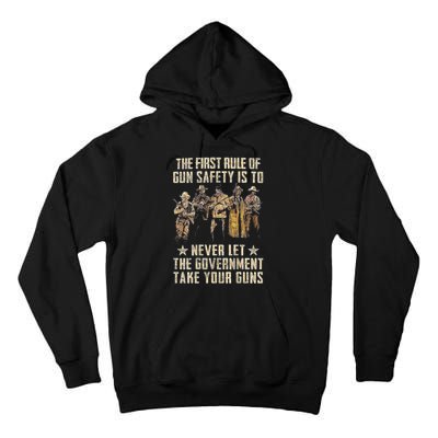 The First Rule Of Gun Safety (On Back) Tall Hoodie