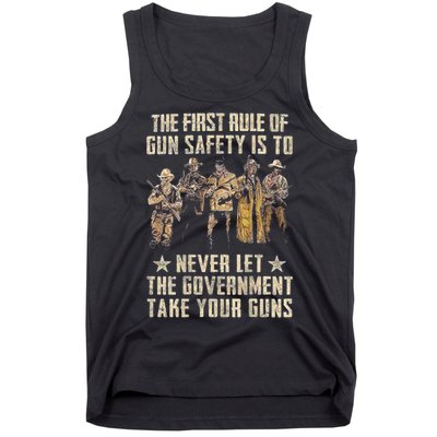 The First Rule Of Gun Safety (On Back) Tank Top