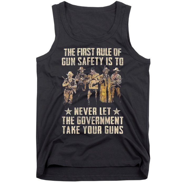 The First Rule Of Gun Safety (On Back) Tank Top