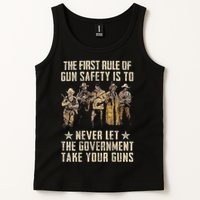 The First Rule Of Gun Safety (On Back) Tank Top