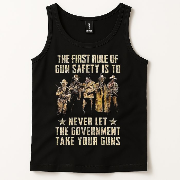 The First Rule Of Gun Safety (On Back) Tank Top