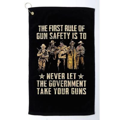 The First Rule Of Gun Safety (On Back) Golf Towel