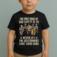 The First Rule Of Gun Safety (On Back) Toddler T-Shirt