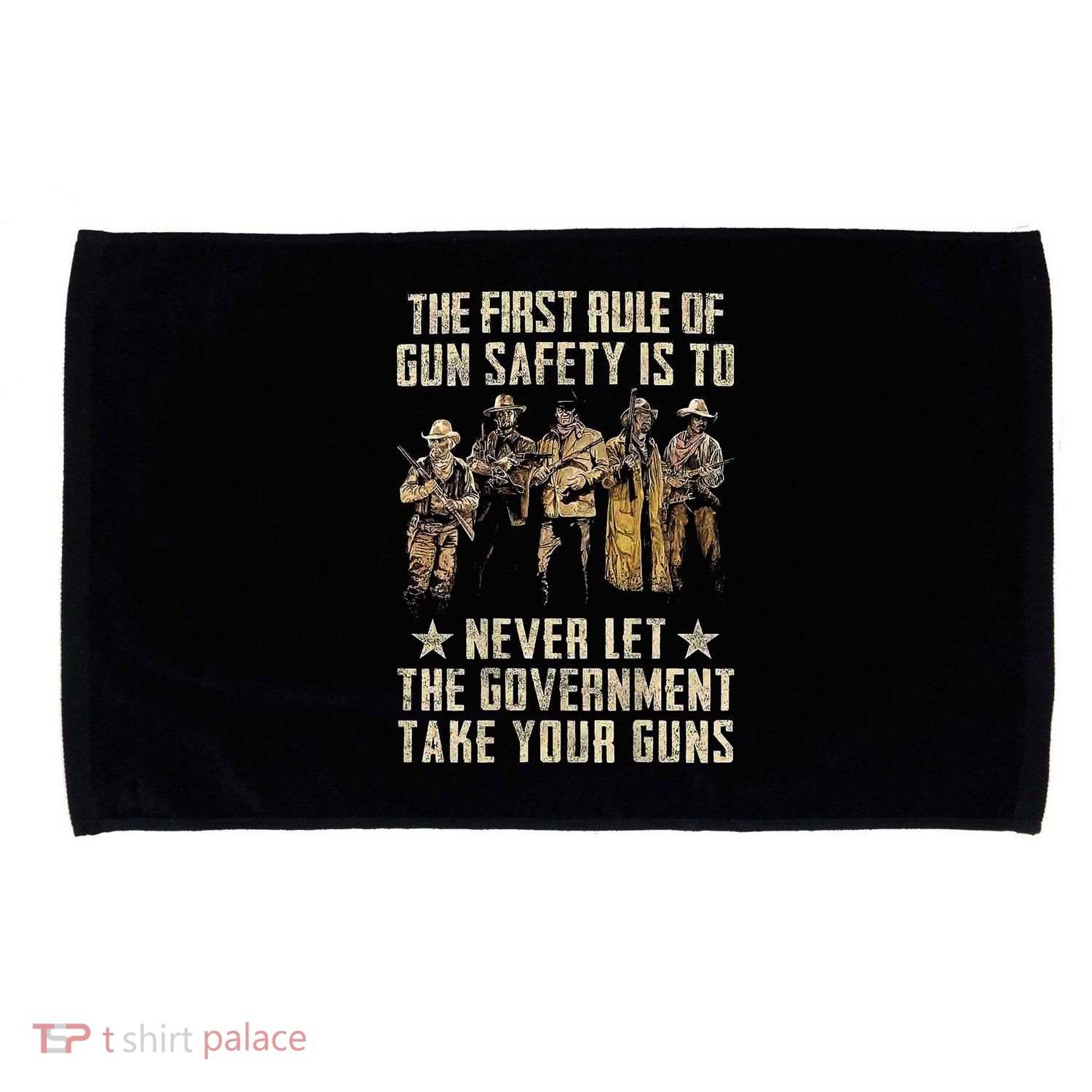 The First Rule Of Gun Safety (On Back) Microfiber Hand Towel