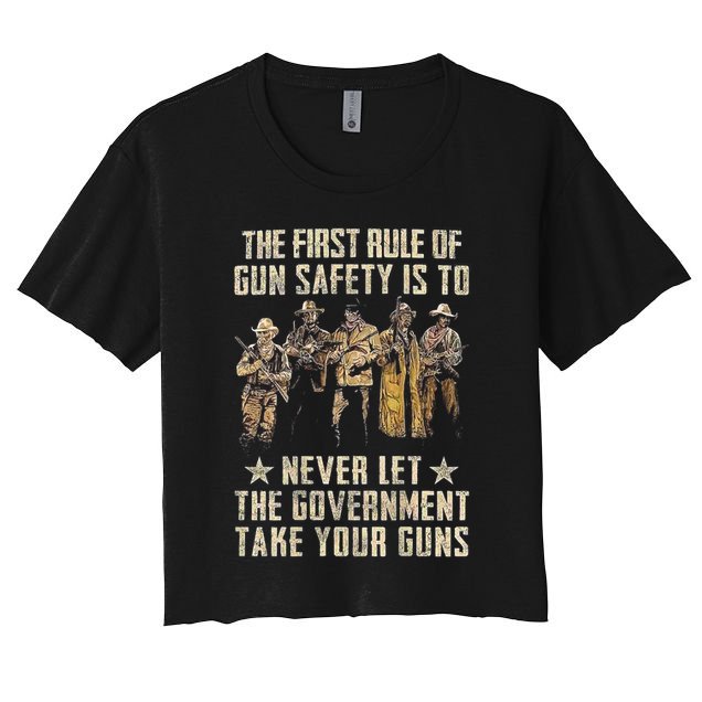 The First Rule Of Gun Safety (On Back) Crop Top