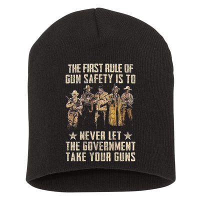 The First Rule Of Gun Safety (On Back) Short Acrylic Beanie