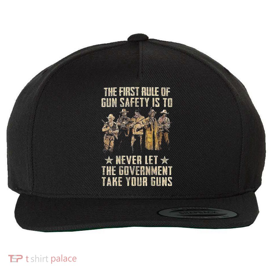 The First Rule Of Gun Safety (On Back) Wool Snapback Cap