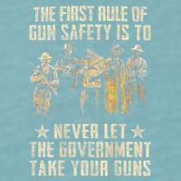 The First Rule Of Gun Safety (On Back) Sueded Cloud Jersey T-Shirt