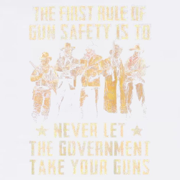 The First Rule Of Gun Safety (On Back) Garment-Dyed Sweatshirt