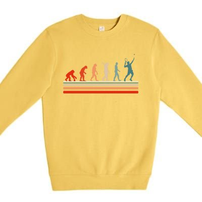 Tennis Funny Retro Vintage Evolution Design Love Tennis Gift Premium Crewneck Sweatshirt