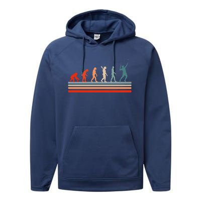 Tennis Funny Retro Vintage Evolution Design Love Tennis Gift Performance Fleece Hoodie