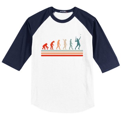 Tennis Funny Retro Vintage Evolution Design Love Tennis Gift Baseball Sleeve Shirt