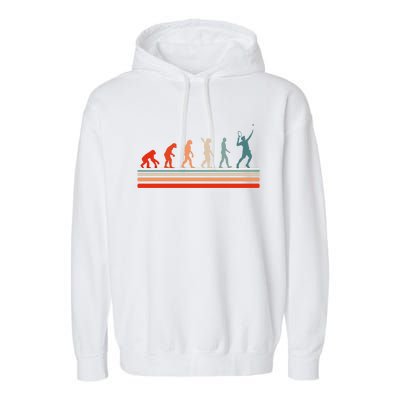 Tennis Funny Retro Vintage Evolution Design Love Tennis Gift Garment-Dyed Fleece Hoodie