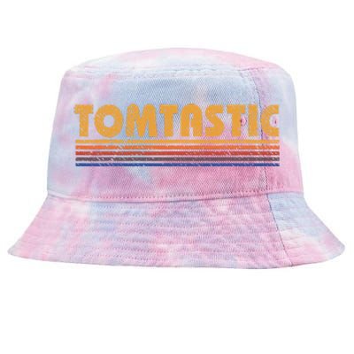 Tomtastic Funny Retro First Name Tom Thomas Tie-Dyed Bucket Hat