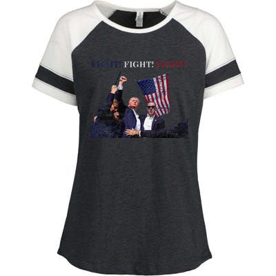 Trump Fight Red White Blue Vintage Style Enza Ladies Jersey Colorblock Tee